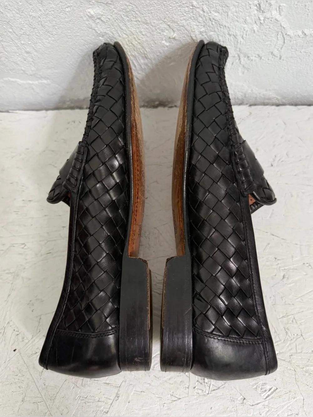 Allen Edmonds Capri Black Woven Leather Men’s Size 7 D Made in Italy